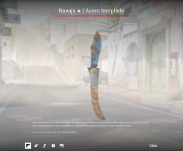 Navaja field tested 0.207 case hardened blue gem pattern 800 (Playside - 31.18% Azul)
(Backside - 59.34% Azul)
Mezcla de Morado (Blaze): La presencia de tonos morados (hasta un 17% atrás) r/cs2 r/counterstrike2
 How much!?