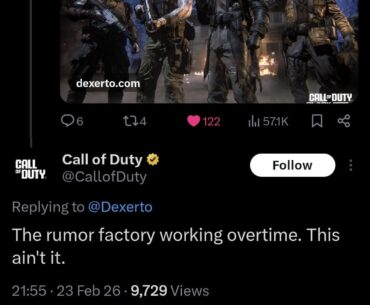 Call of Duty disputed the standalone game rumors on twitter
