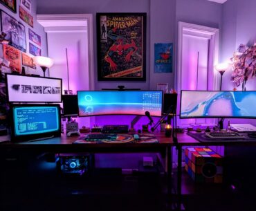 Cleaned up and re-did my battlestation for 2026! There's a full piano keyboard under the main desk with a drawer I built. I will put more photos in the comments if people are interested!