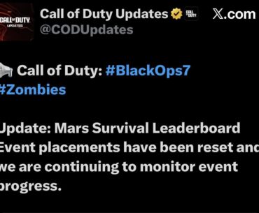 So Treyarch Reset the Event Leaderboards back to 1 for everyone.