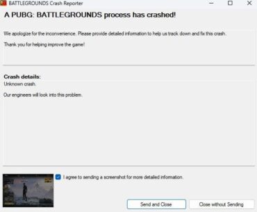 PUBG UNKNOWN ERROR CRASH