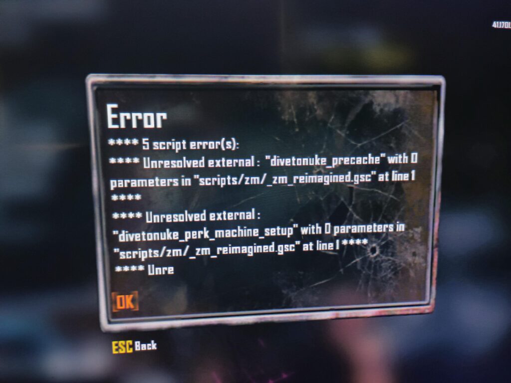 BO2 reimagined script errors