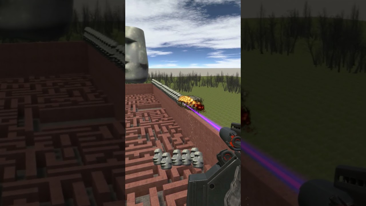 Moai invaded the maze #shorts Moai invaded the maze #shorts