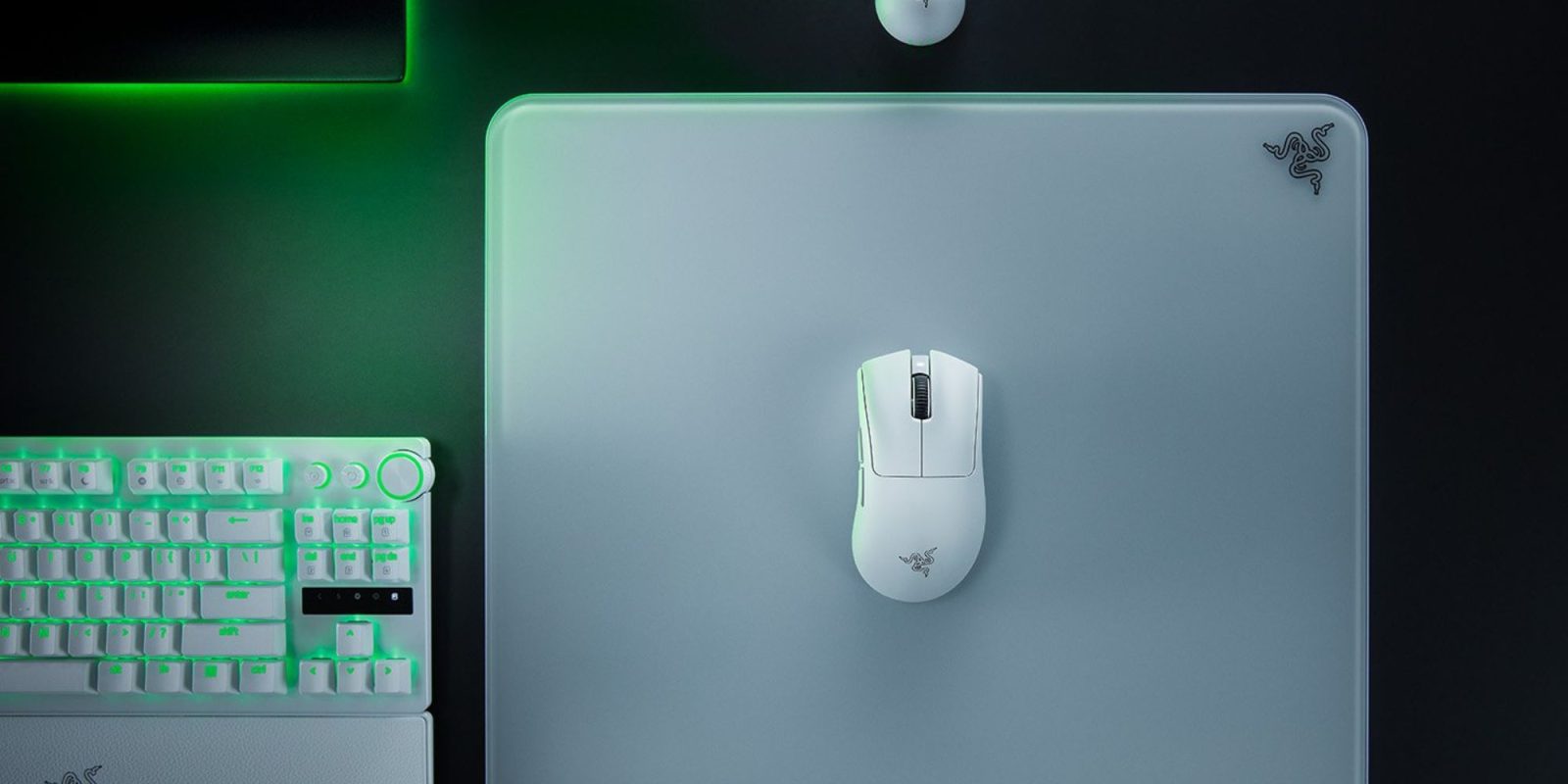 A white computer mouse on a grey surface