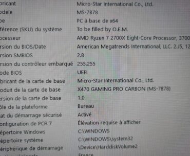 Lancement impossible malgré MAJ BIOS