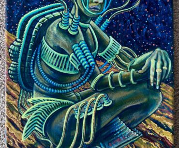 Beach day on mars, acrylic painting by me