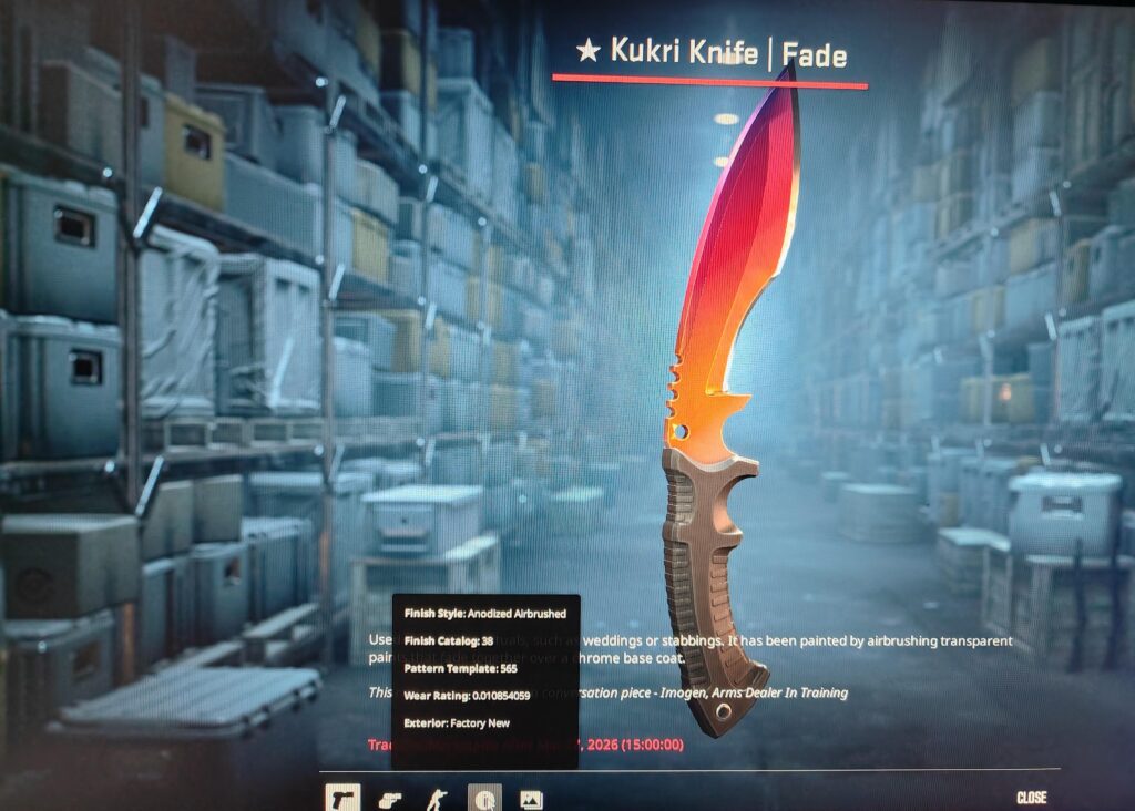 FIRST CRATE, FIRST KNIFE