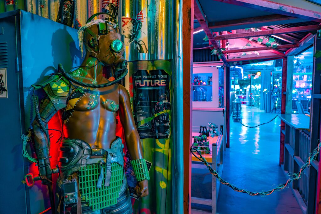Hidden cyberpunk underground metropolis and retro arcade in Prague.🦾