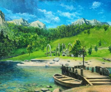 The Elder Scrolls Oblivion oil painting.