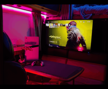 Battlestation in a cyberpunk van 🚐