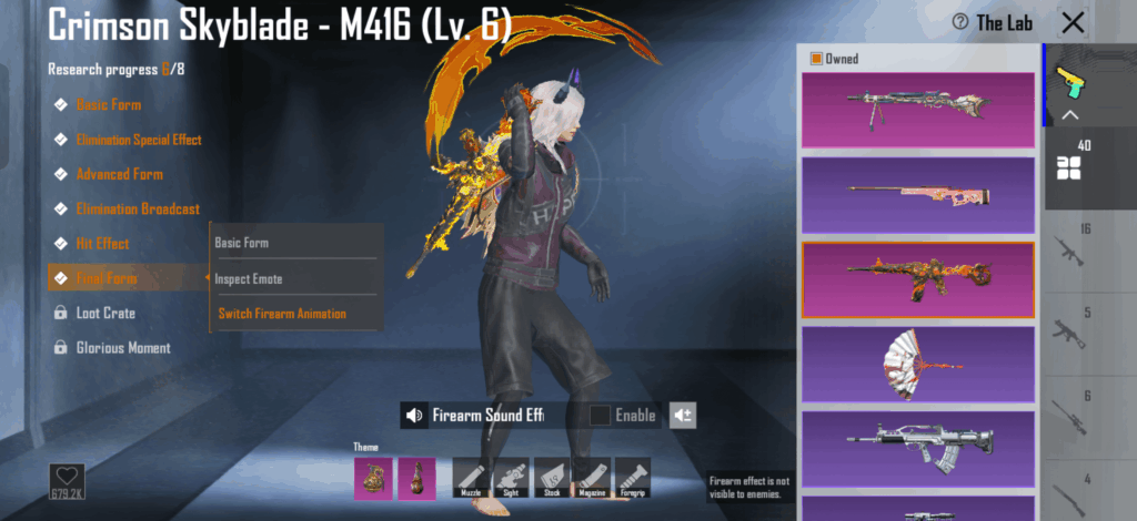 Option to disable the fireswitch animation on upgradeable firearms