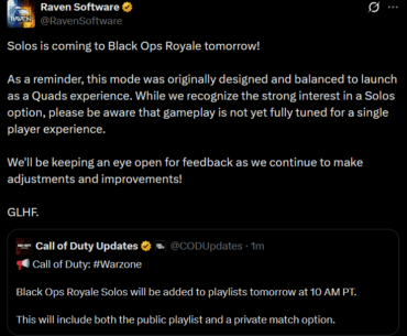 Solo is coming tomorrow in Black Ops Royale