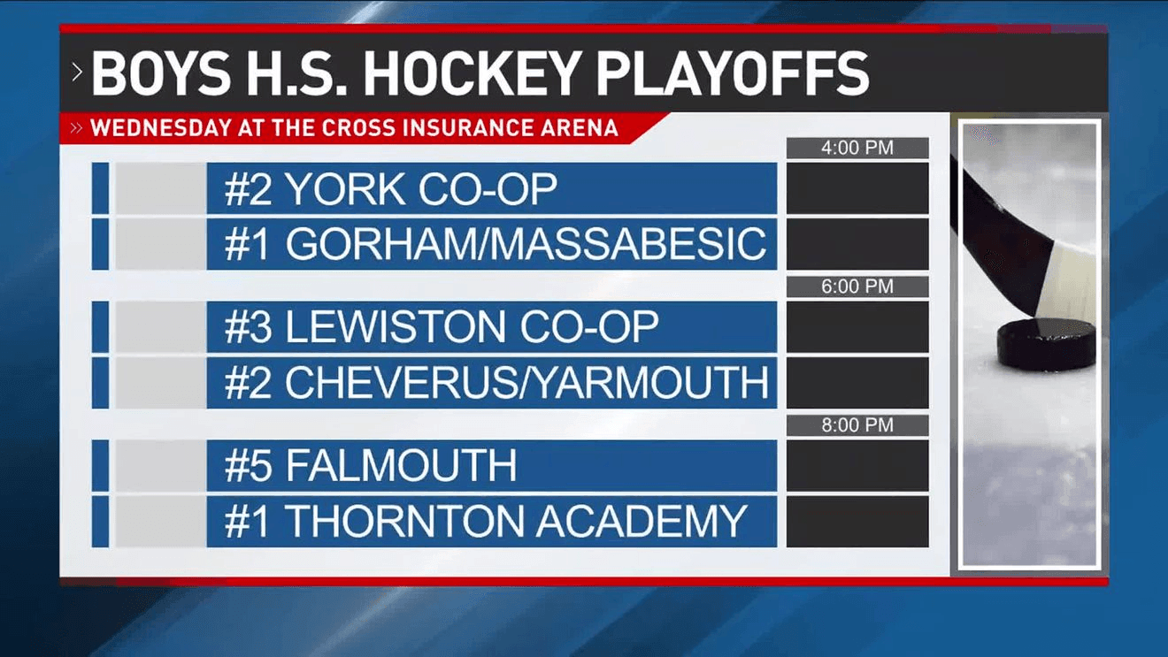 Boys hockey tournament games moved to Wednesday at Cross Insurance Arena due to snow station icon