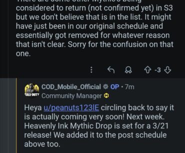 Mythic type 19 next week