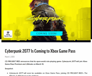 Cyberpunk 2077 is coming to Xbox Game Pass for the first time ever