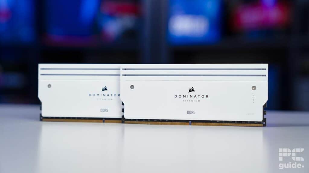 Corsair Dominator Titanium RGB 64GB 6600MTs CL32 front, Image by PC Guide