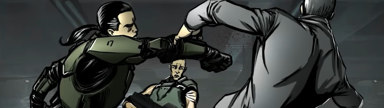 Halo: The Mona Lisa image of Sergeant Lopez punching Major John Smith