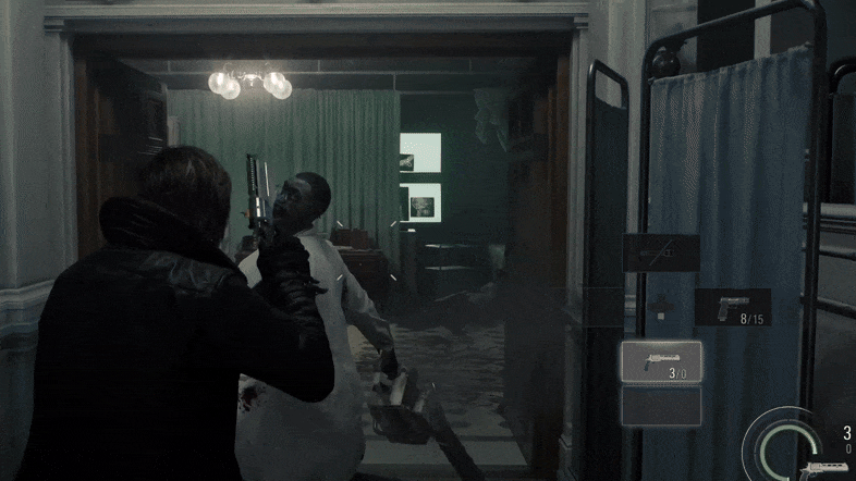 GIF of Leon S. Kennedy melee finisher in RE9