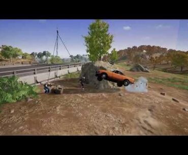 My best-timed car kill so far: ran them over 1 second before they'd be hoisted up by emergency pickup
