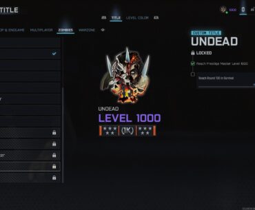 PSA: Undead prestige master title