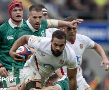 Ireland and England players in action during this year's Six Nations game