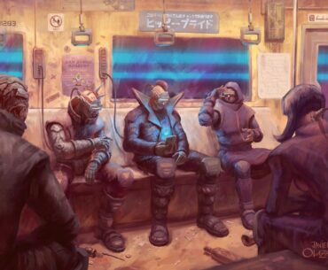 Cyberpunk subway illustration by me