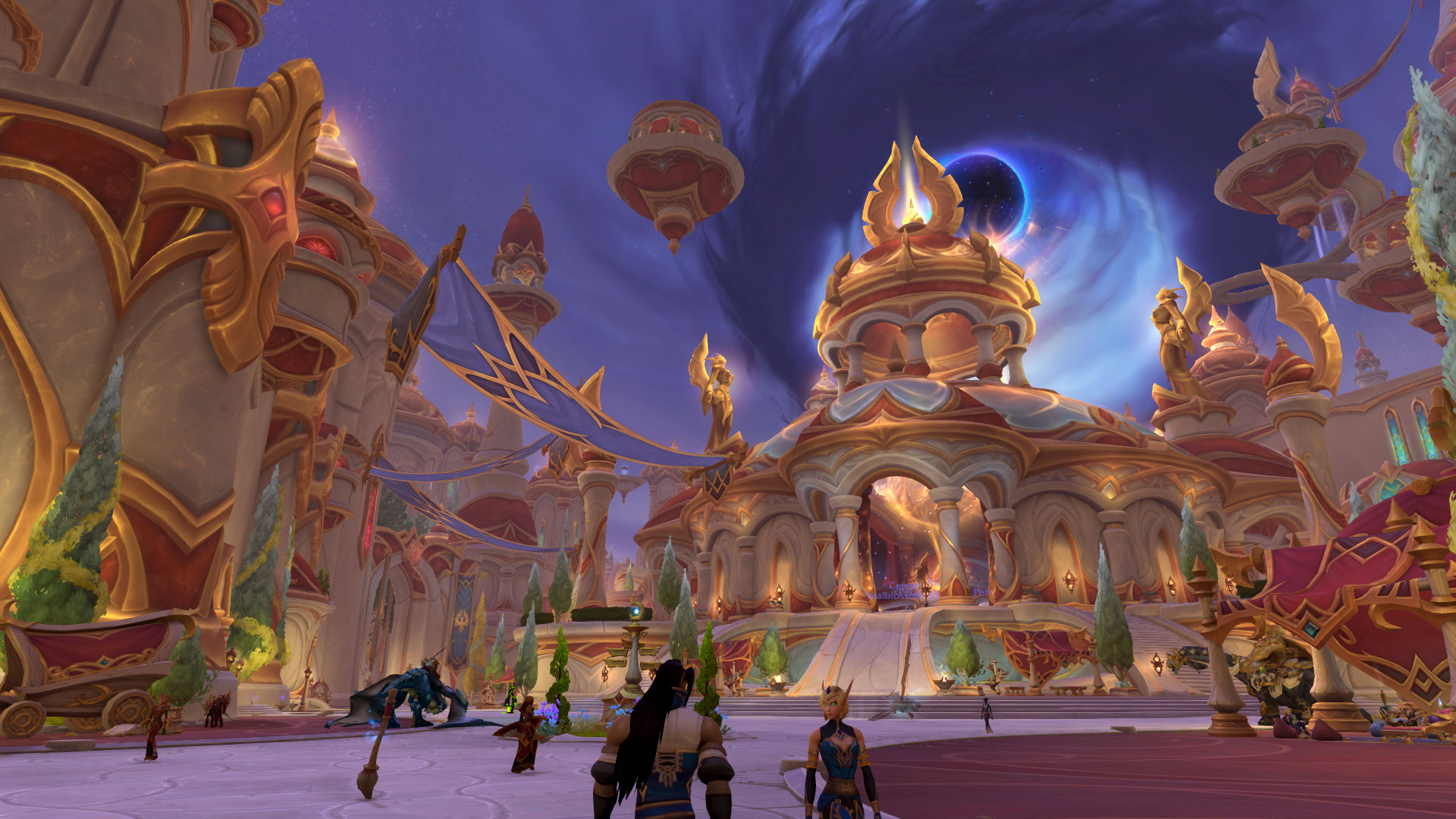 Several images of Silvermoon from World of Warcraft: Midnight.