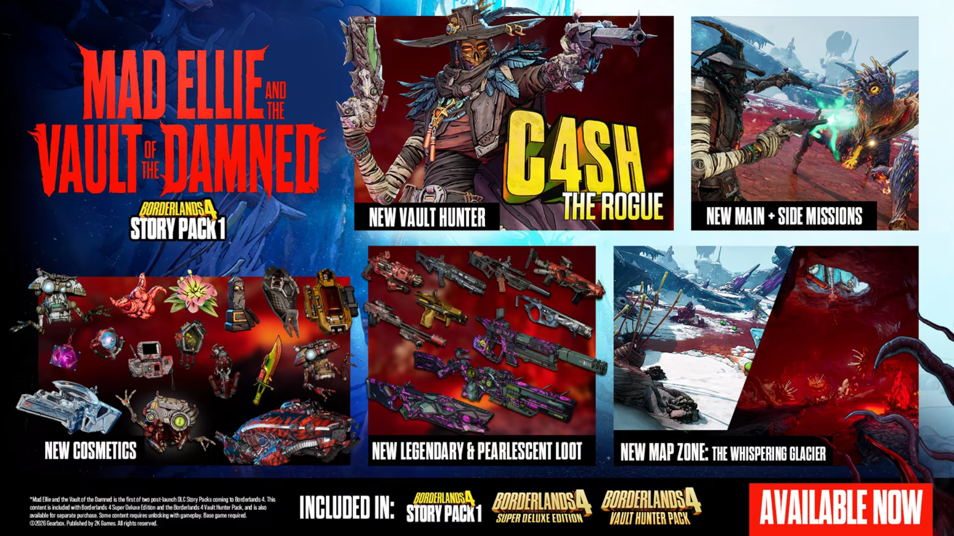 borderlands-4-mad-ellie-dlc-price-c4sh-new-vault-hunter-bundle Borderlands 4 - A selection of items in Story Pack 1, including new Vault Hunter C4SH.