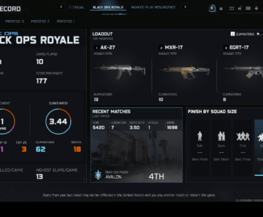 First 10 games Blackout Royale