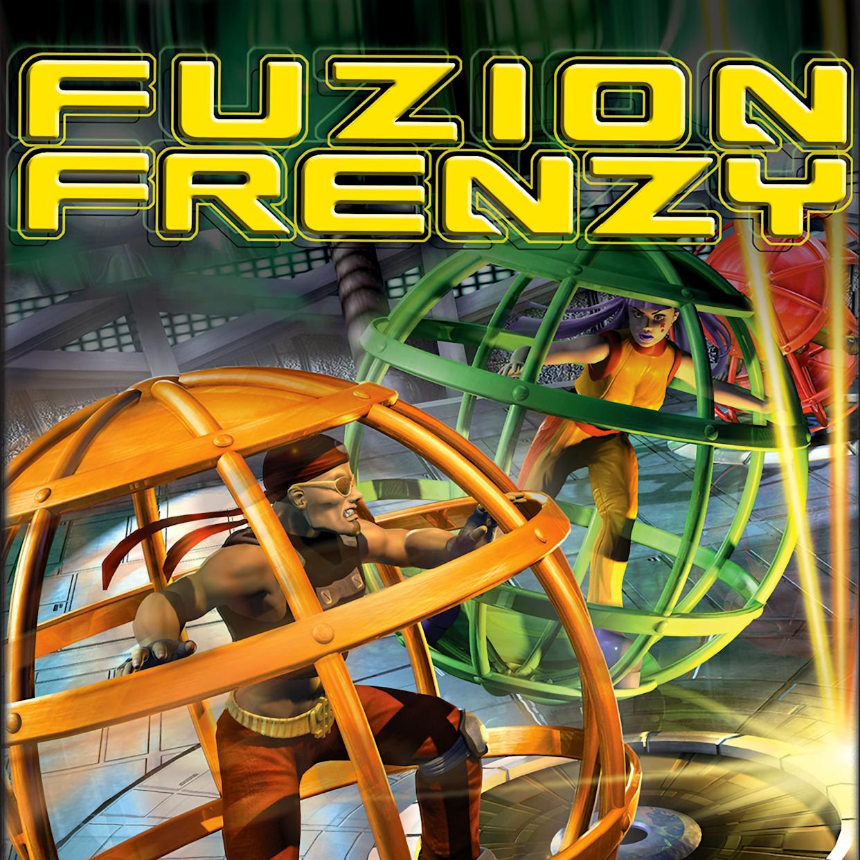 <b>94. Fuzion Frenzy</b><br><br> It's gritty. It's neon. It's Fuzion Frenzy, an undeniable classic for the original Xbox that's still fun today (if you don't stay too long in the Waterfront minigames, that is). This party game gem was one of the few local multiplayer games that just about anyone could play, regardless of their experience with gaming. Simple yet helpful options like practicing a minigame before the real event, bots to fill open spots with varying levels of difficulty, and custom lengths for tournaments made welcoming others to the party even easier. Its wide span of minigames acted as a great introduction to all kinds of genres, too; from racing to rhythm, to strategy, to defense, Fuzion Frenzy has it all – and a sick visual aesthetic to boot.