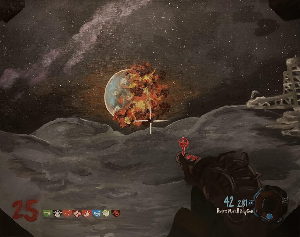 COD Black Ops III "Moon". Acrylic on canvas by me! (zelmeister_art) [BO3]