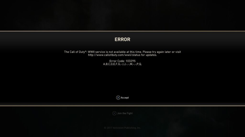 CoD WWII online service unavailable on PS?