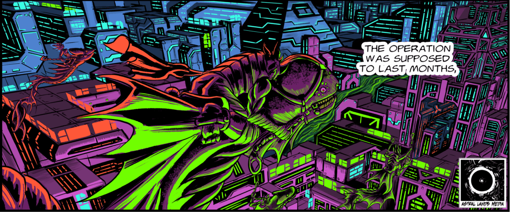 A panel from my cyberpunk battle manga
