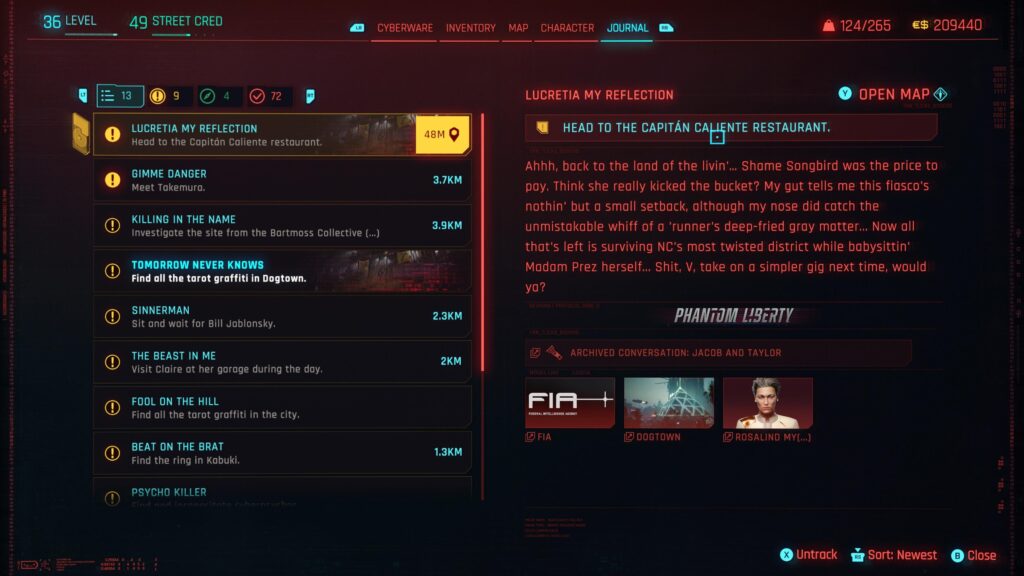 Started playing Phantom Liberty for the first time, and did not expect them to name a quest after a Sisters of Mercy song.