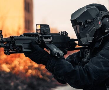 I built this cyberpunk helmet and named it Apex Predator