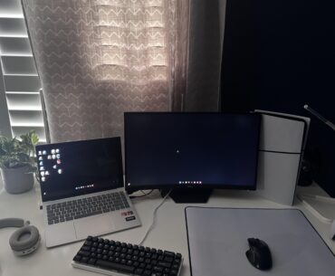 Look at my laptop and my ps5 setup