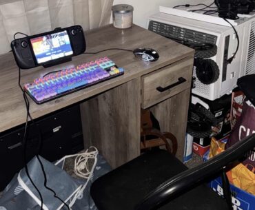 setup from when i stayed over at my buddy’s house