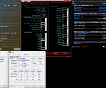 2x8GB DDR5-5600 CL46 overclocked to 8200 CL40