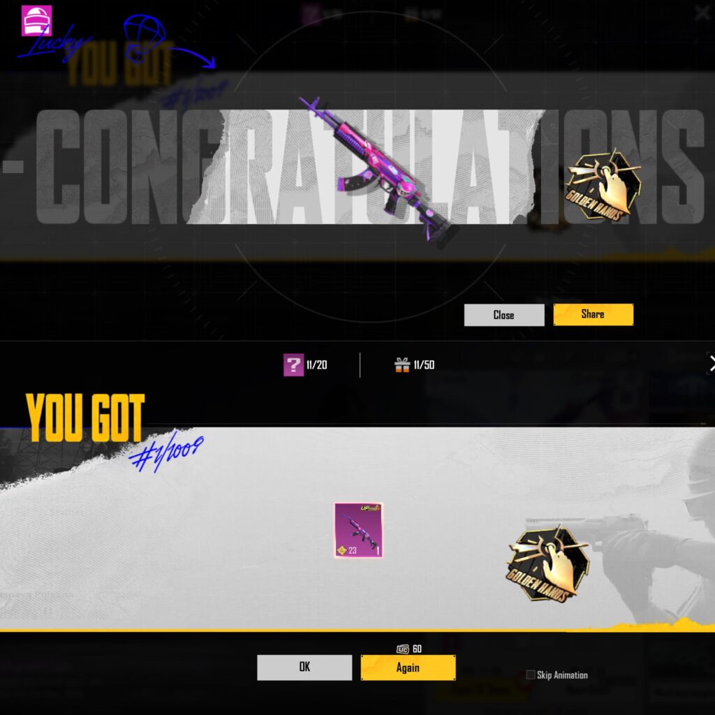 Haha, day 10 of spinning, got ace32 and m762 in total of 120uc