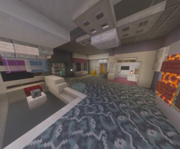 V’s apartment recreated in Minecraft. (Cyberpunk 2077).