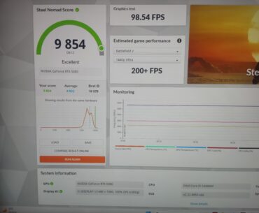 This is my result for today 9854 points in 3dmark benchmark steel nomad with my Rtx 5080 and my i9-14900kf  thanks to gpu tweak III.