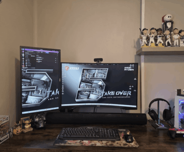 Clean dual monitor setup finally coming together