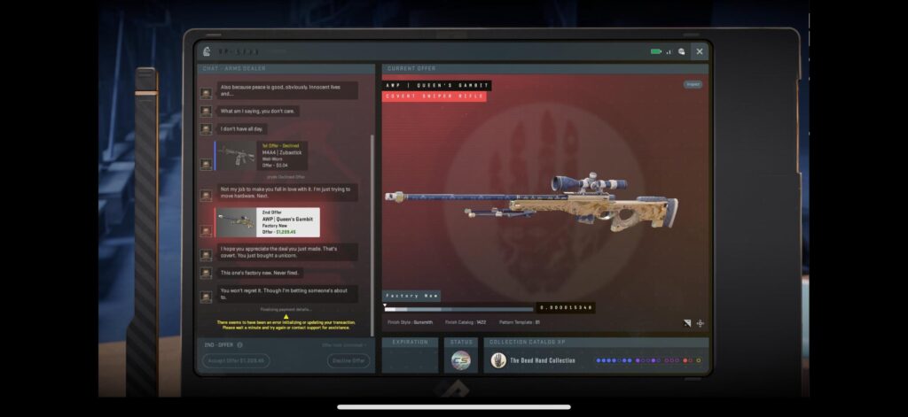 Can’t buy skin with new terminal
