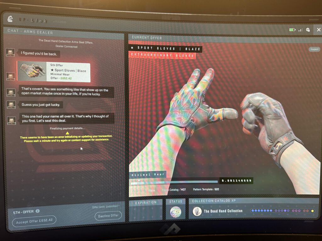 Can’t buy Dead Hand Gloves