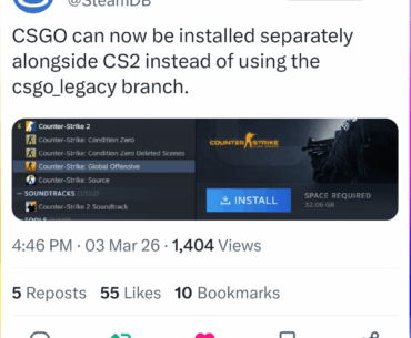 CSGO can now be installed separately alongside CS2 instead of using the csgo_legacy branch. [per SteamDB]