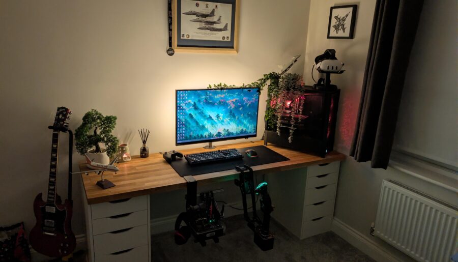 Here is my Flight Sim (VR) bedroom setup.