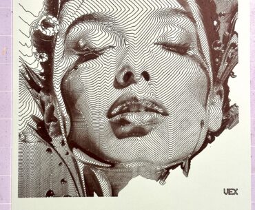 Pen plotted art. Going for a mapped scan cyber look