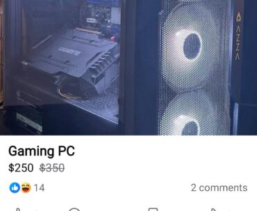This mom selling her son's gaming pc...