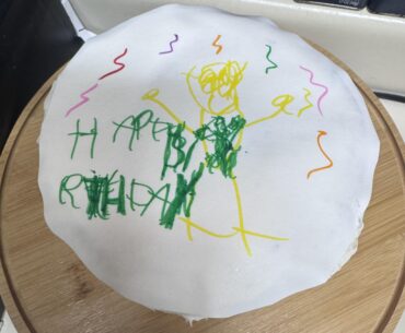 Usually my wife makes me a terrible Yoshi cake for my birthday. This year it was my son. (It’s him wearing a Yoshi Shirt)