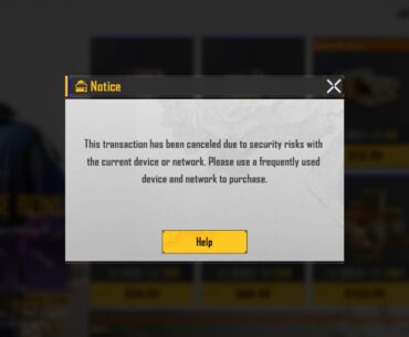 Transaction canceled due to security risks